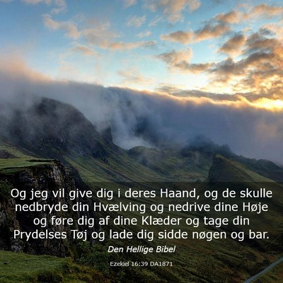 Picture 03 - Ezekiel 16:39 DA1871 - Og jeg vil give dig i deres Haand, og de skulle - Bible Verse Picture