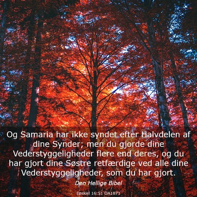 Picture 03 - Ezekiel 16:51 DA1871 - Og Samaria har ikke syndet efter Halvdelen af - Bible Verse Picture