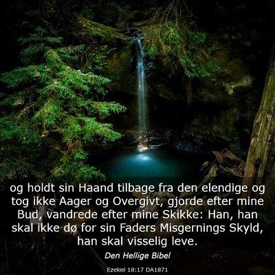 Picture 03 - Ezekiel 18:17 DA1871 - og holdt sin Haand tilbage fra den elendige og - Bible Verse Picture