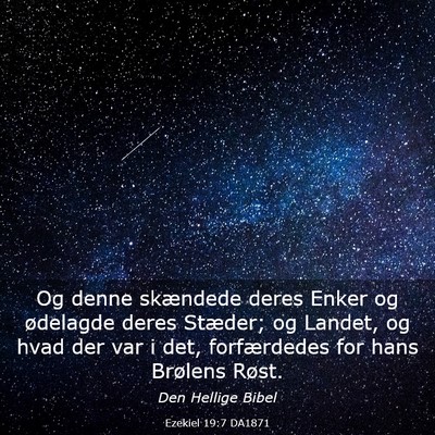 Picture 03 - Ezekiel 19:7 DA1871 - Og denne skændede deres Enker og ødelagde deres - Bible Verse Picture