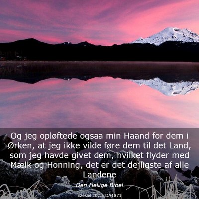 Picture 03 - Ezekiel 20:15 DA1871 - Og jeg opløftede ogsaa min Haand for dem i - Bible Verse Picture