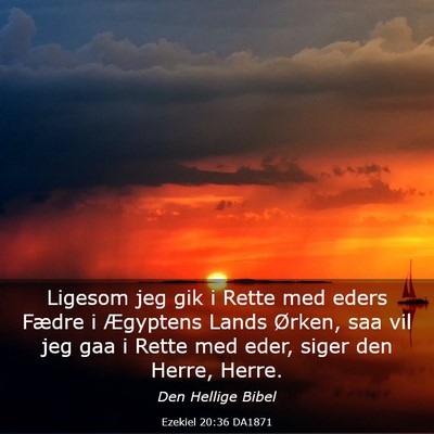 Picture 03 - Ezekiel 20:36 DA1871 - Ligesom jeg gik i Rette med eders Fædre i - Bible Verse Picture