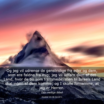 Picture 03 - Ezekiel 20:38 DA1871 - Og jeg vil udrense de genstridige fra eder og - Bible Verse Picture
