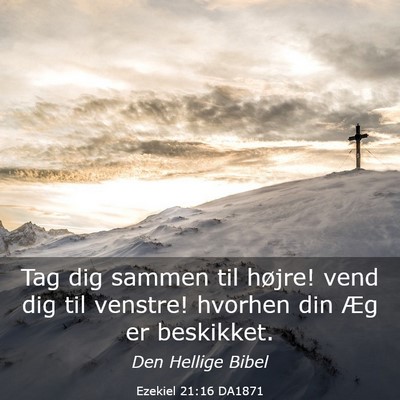 Picture 03 - Ezekiel 21:16 DA1871 - Tag dig sammen til højre! vend dig til venstre! - Bible Verse Picture