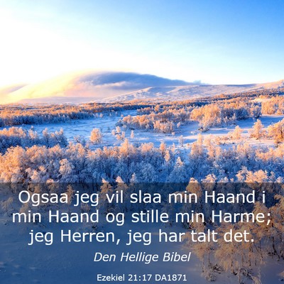 Picture 03 - Ezekiel 21:17 DA1871 - Ogsaa jeg vil slaa min Haand i min Haand og - Bible Verse Picture