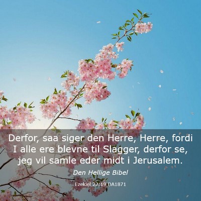 Picture 03 - Ezekiel 22:19 DA1871 - Derfor, saa siger den Herre, Herre, fordi I alle - Bible Verse Picture