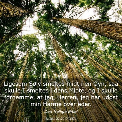 Picture 03 - Ezekiel 22:22 DA1871 - Ligesom Sølv smeltes midt i en Ovn, saa skulle I - Bible Verse Picture