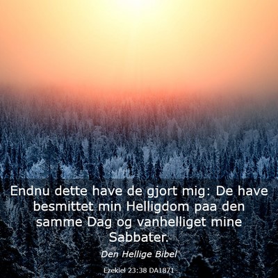 Picture 03 - Ezekiel 23:38 DA1871 - Endnu dette have de gjort mig: De have besmittet - Bible Verse Picture