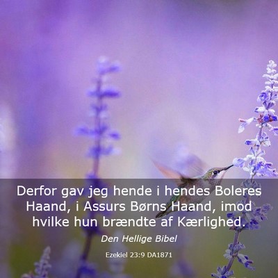 Picture 03 - Ezekiel 23:9 DA1871 - Derfor gav jeg hende i hendes Boleres Haand, i - Bible Verse Picture