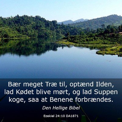 Picture 03 - Ezekiel 24:10 DA1871 - Bær meget Træ til, optænd Ilden, lad Kødet - Bible Verse Picture