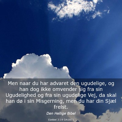 Picture 03 - Ezekiel 3:19 DA1871 - Men naar du har advaret den ugudelige, og han dog - Bible Verse Picture