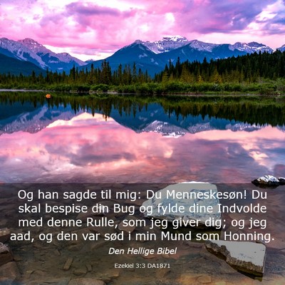 Picture 03 - Ezekiel 3:3 DA1871 - Og han sagde til mig: Du Menneskesøn! Du skal - Bible Verse Picture