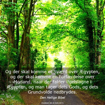 Picture 03 - Ezekiel 30:4 DA1871 - Og der skal komme et Sværd over Ægypten, og der - Bible Verse Picture