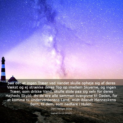 Picture 03 - Ezekiel 31:14 DA1871 - paa det at ingen Træer ved Vandet skulle ophøje - Bible Verse Picture