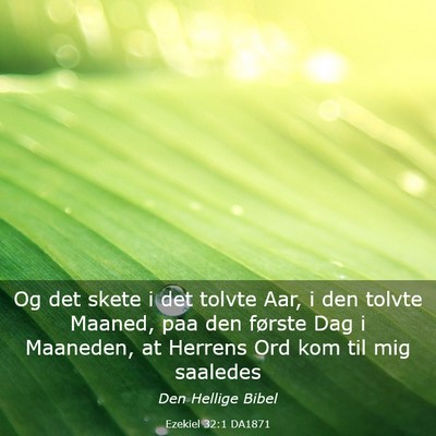 Picture 03 - Ezekiel 32:1 DA1871 - Og det skete i det tolvte Aar, i den tolvte - Bible Verse Picture