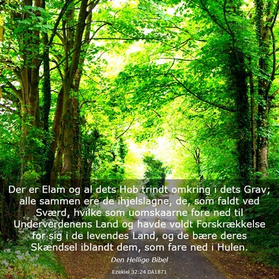Picture 03 - Ezekiel 32:24 DA1871 - Der er Elam og al dets Hob trindt omkring i dets - Bible Verse Picture