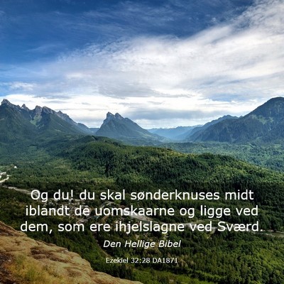 Picture 03 - Ezekiel 32:28 DA1871 - Og du! du skal sønderknuses midt iblandt de - Bible Verse Picture