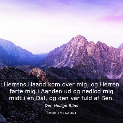 Picture 03 - Ezekiel 37:1 DA1871 - Herrens Haand kom over mig, og Herren førte mig - Bible Verse Picture