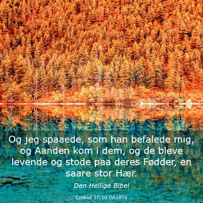 Picture 03 - Ezekiel 37:10 DA1871 - Og jeg spaaede, som han befalede mig, og Aanden - Bible Verse Picture