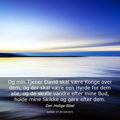 Picture 03 - Ezekiel 37:24 DA1871 - Og min Tjener David skal være Konge over dem, og - Bible Verse Picture