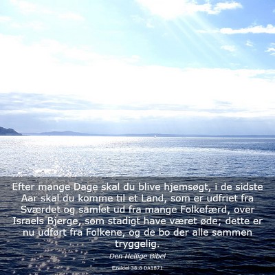 Picture 03 - Ezekiel 38:8 DA1871 - Efter mange Dage skal du blive hjemsøgt, i de - Bible Verse Picture