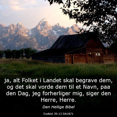 Picture 03 - Ezekiel 39:13 DA1871 - ja, alt Folket i Landet skal begrave dem, og det - Bible Verse Picture