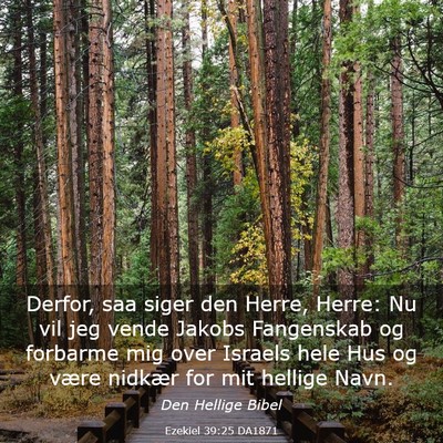 Picture 03 - Ezekiel 39:25 DA1871 - Derfor, saa siger den Herre, Herre: Nu vil jeg - Bible Verse Picture