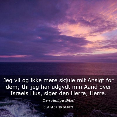 Picture 03 - Ezekiel 39:29 DA1871 - Jeg vil og ikke mere skjule mit Ansigt for dem; - Bible Verse Picture