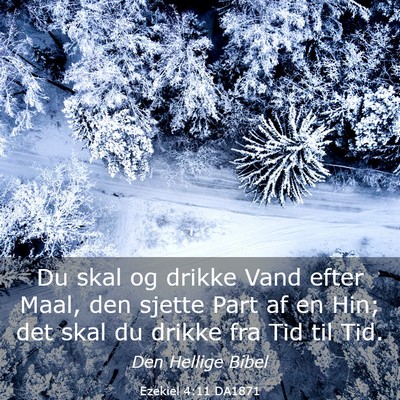 Picture 03 - Ezekiel 4:11 DA1871 - Du skal og drikke Vand efter Maal, den sjette - Bible Verse Picture