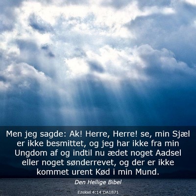 Picture 03 - Ezekiel 4:14 DA1871 - Men jeg sagde: Ak! Herre, Herre! se, min Sjæl er - Bible Verse Picture