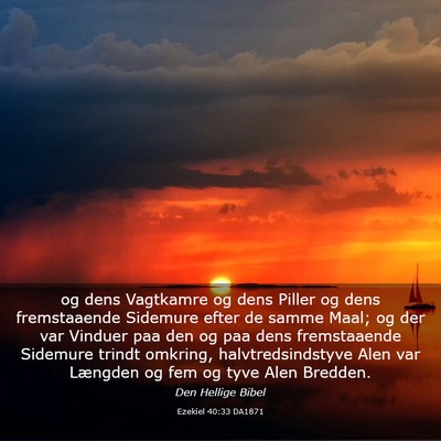 Picture 03 - Ezekiel 40:33 DA1871 - og dens Vagtkamre og dens Piller og dens - Bible Verse Picture