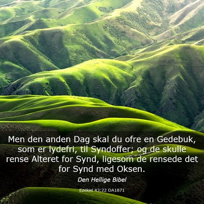 Picture 03 - Ezekiel 43:22 DA1871 - Men den anden Dag skal du ofre en Gedebuk, som er - Bible Verse Picture