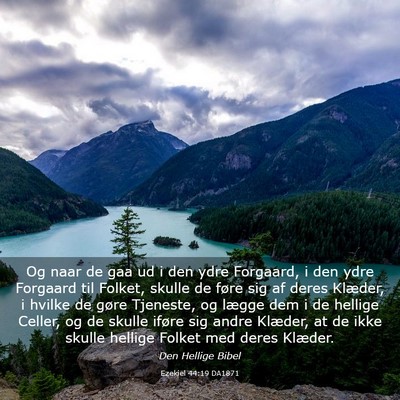 Picture 03 - Ezekiel 44:19 DA1871 - Og naar de gaa ud i den ydre Forgaard, i den ydre - Bible Verse Picture