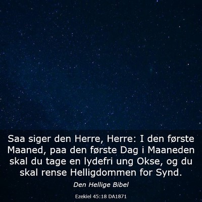 Picture 03 - Ezekiel 45:18 DA1871 - Saa siger den Herre, Herre: I den første Maaned, - Bible Verse Picture