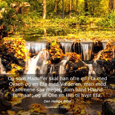 Picture 03 - Ezekiel 46:7 DA1871 - Og som Madoffer skal han ofre en Efa med Oksen og - Bible Verse Picture