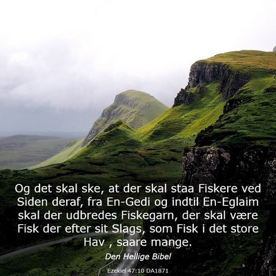 Picture 03 - Ezekiel 47:10 DA1871 - Og det skal ske, at der skal staa Fiskere ved - Bible Verse Picture
