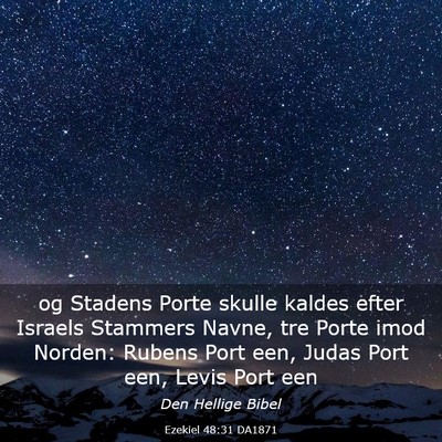 Picture 03 - Ezekiel 48:31 DA1871 - og Stadens Porte skulle kaldes efter Israels - Bible Verse Picture