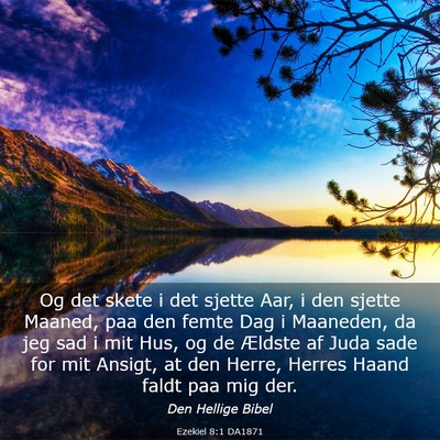 Picture 03 - Ezekiel 8:1 DA1871 - Og det skete i det sjette Aar, i den sjette - Bible Verse Picture