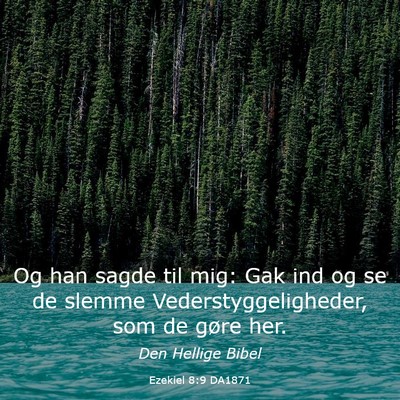 Picture 03 - Ezekiel 8:9 DA1871 - Og han sagde til mig: Gak ind og se de slemme - Bible Verse Picture