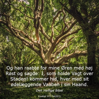 Picture 03 - Ezekiel 9:1 DA1871 - Og han raabte for mine Øren med høj Røst og - Bible Verse Picture