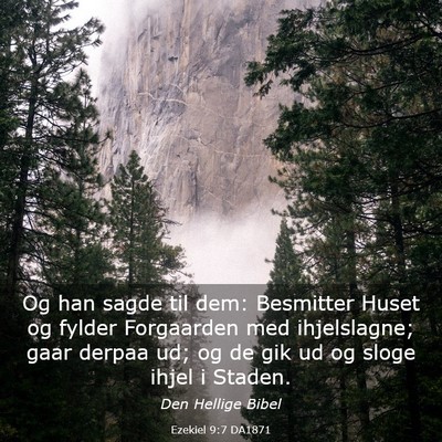 Picture 03 - Ezekiel 9:7 DA1871 - Og han sagde til dem: Besmitter Huset og fylder - Bible Verse Picture