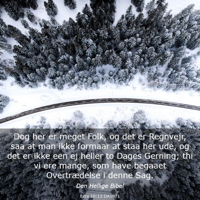 Picture 03 - Ezra 10:13 DA1871 - Dog her er meget Folk, og det er Regnvejr, saa at - Bible Verse Picture