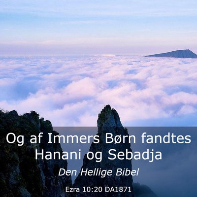 Picture 03 - Ezra 10:20 DA1871 - Og af Immers Børn fandtes Hanani og - Bible Verse Picture