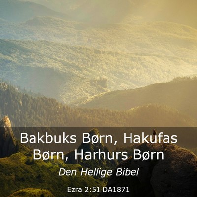 Picture 03 - Ezra 2:51 DA1871 - Bakbuks Børn, Hakufas Børn, Harhurs - Bible Verse Picture