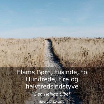 Picture 03 - Ezra 2:7 DA1871 - Elams Børn, tusinde, to Hundrede, fire og - Bible Verse Picture