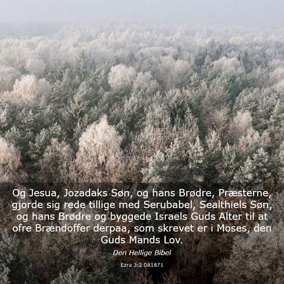 Picture 03 - Ezra 3:2 DA1871 - Og Jesua, Jozadaks Søn, og hans Brødre, - Bible Verse Picture