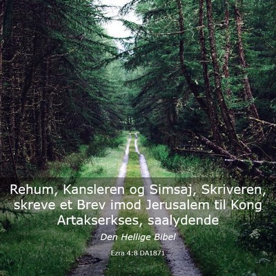 Picture 03 - Ezra 4:8 DA1871 - Rehum, Kansleren og Simsaj, Skriveren, skreve et - Bible Verse Picture
