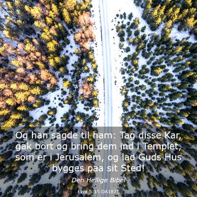 Picture 03 - Ezra 5:15 DA1871 - Og han sagde til ham: Tag disse Kar, gak bort og - Bible Verse Picture