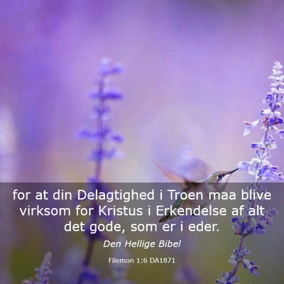 Picture 03 - Filemon 1:6 DA1871 - for at din Delagtighed i Troen maa blive virksom - Bible Verse Picture