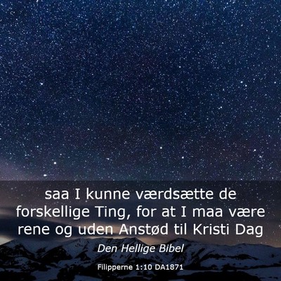 Picture 03 - Filipperne 1:10 DA1871 - saa I kunne værdsætte de forskellige Ting, for - Bible Verse Picture